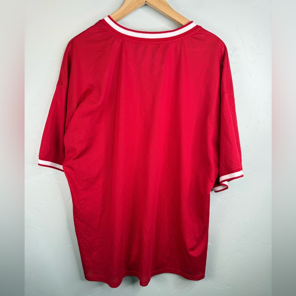 White Fox Hit A Home Run" Red Jersey Short Sleeve Oversized Top M/L - Picture 3 of 9